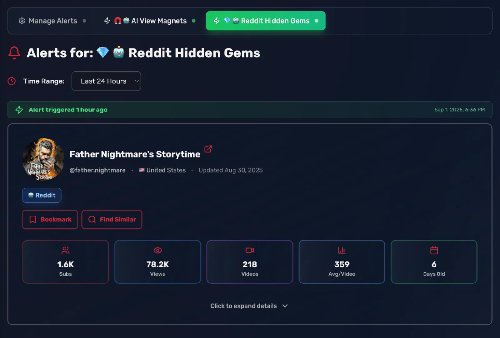 Smart Channel Alerts interface preview